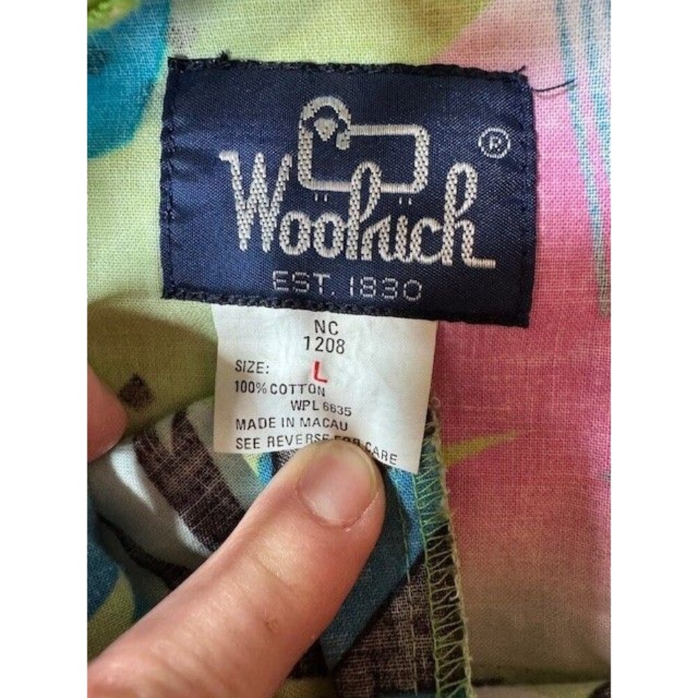 90s Vintage Woolrich Mens LRG Cotton Retro 80s Y2K Long Shorts Tropical - Picture 3 of 7